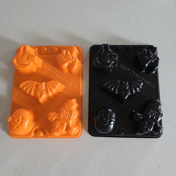 Vintage Jello-O Jiggler Mold Happy Halloween Shapes 2Pack Cat Bat Ghost Pumpkins - Picture 4 of 6